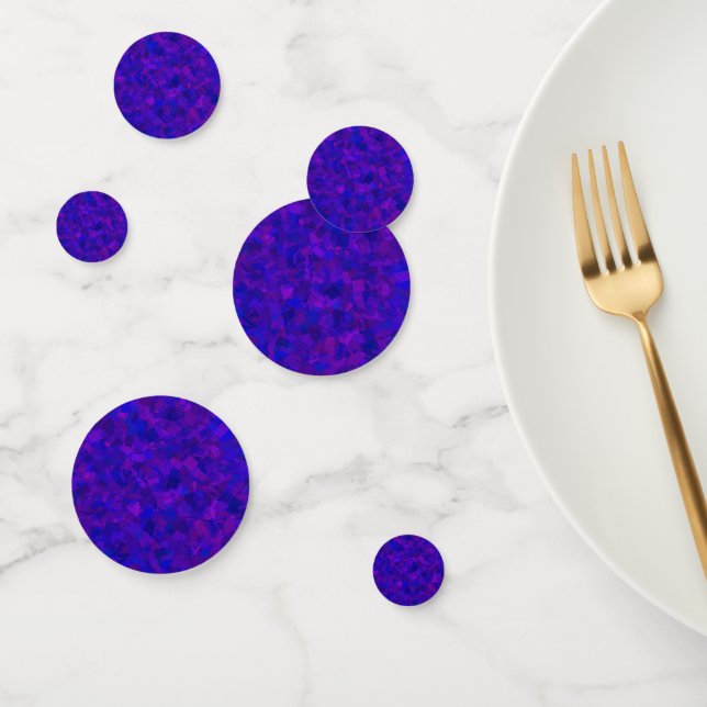 Confettis Bleus Violets Cubisme Motif Abstrait (Groupe)