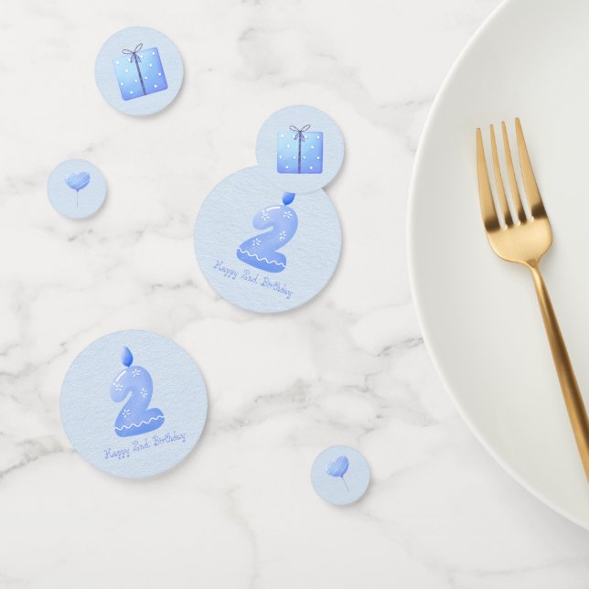 Confettis Blue Baby Boy Deuxième anniversaire (Groupe)
