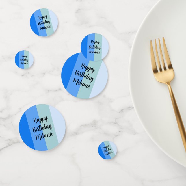 Confettis Blue Stripes Joyeux Anniversaire (Groupe)