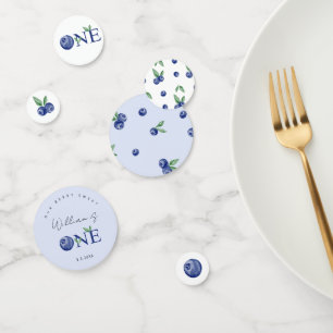 Confettis Blueberry garçon baies de premier anniversaire con