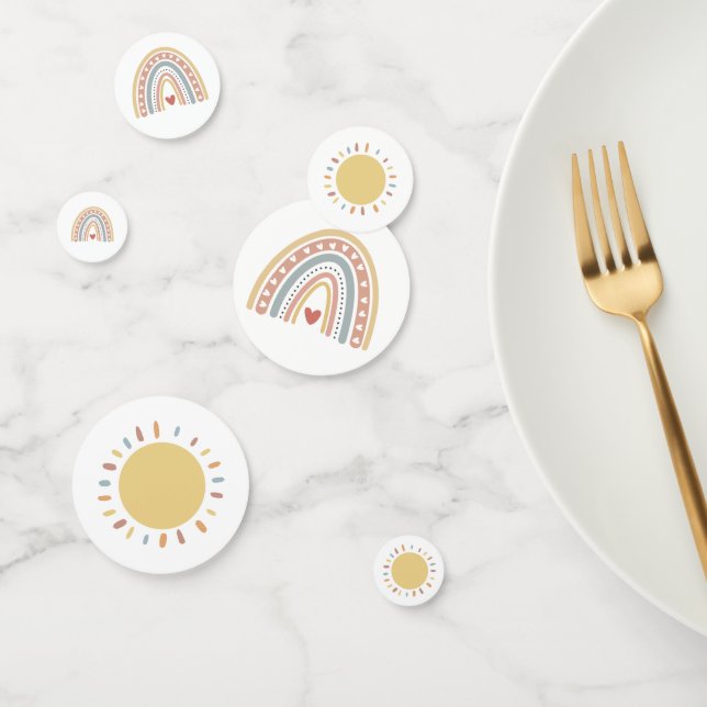 Confettis Boho Arc-en-ciel Soleil Chaud Couleurs Muet (Groupe)