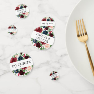 Confettis Boho Bloom Bourguignon Blush et Bleu Nuit Sur Me
