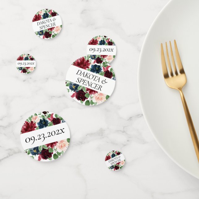 Confettis Boho Bloom | Bourguignon Blush et Bleu Nuit Sur Me (Groupe)