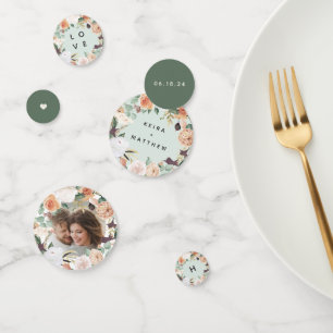 Confettis Boho Blooms Floral moderne Mariage personnalisé