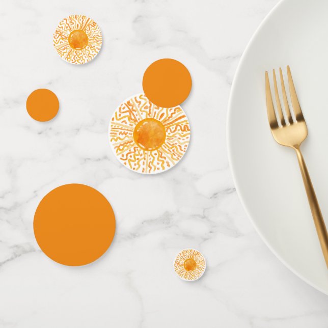 Confettis Boho Little Ray of Sunshine Orange Aquarelle Solei (Groupe)