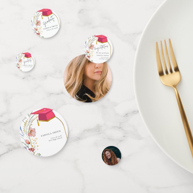 Confettis Boho Parti de graduation Fleur sauvage (Groupe)