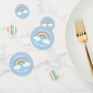 Confettis Boho Rainbow Baby shower Blue Boy
