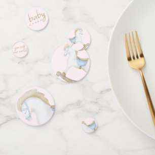 Confettis Boho Vintage Rocse Horse Baby shower Cowboy