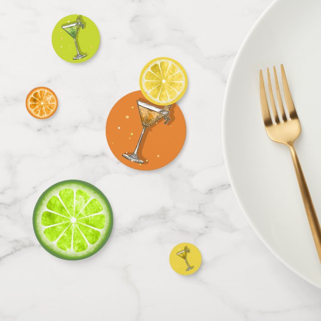 Confettis Boissons de fruits d'été Citron, chaux, orange ID5 (Groupe)