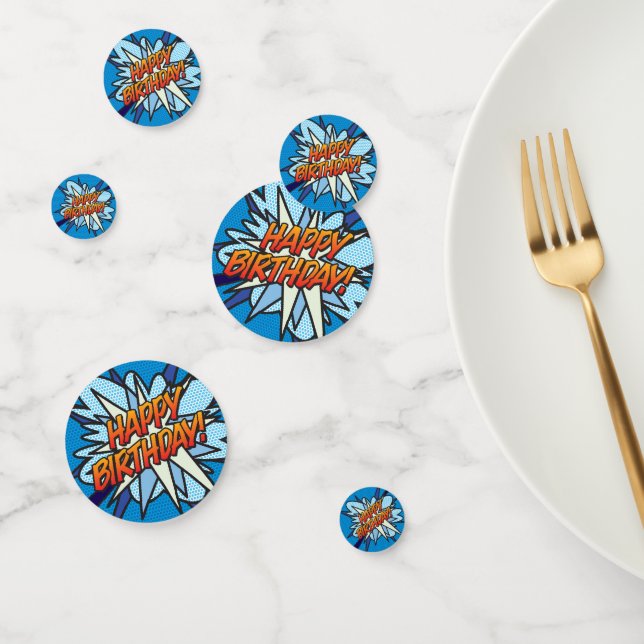 Confettis BONJOUR D'ANNIVERSAIRE amusant Retro Comic Book (Groupe)