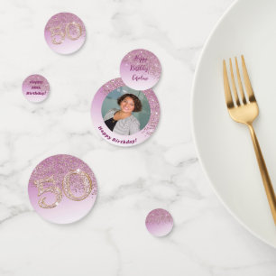 Confettis Bonne 50e anniversaire Chic Rose Parties scintilla