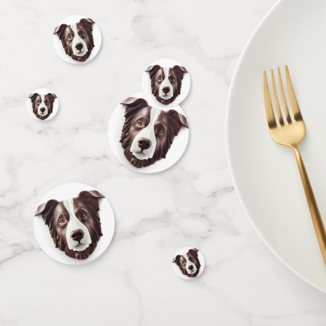 Confettis Border Collie Chien 3D Inspiré (Groupe)