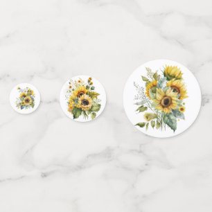 Confettis Bouquets de tournesols jaunes