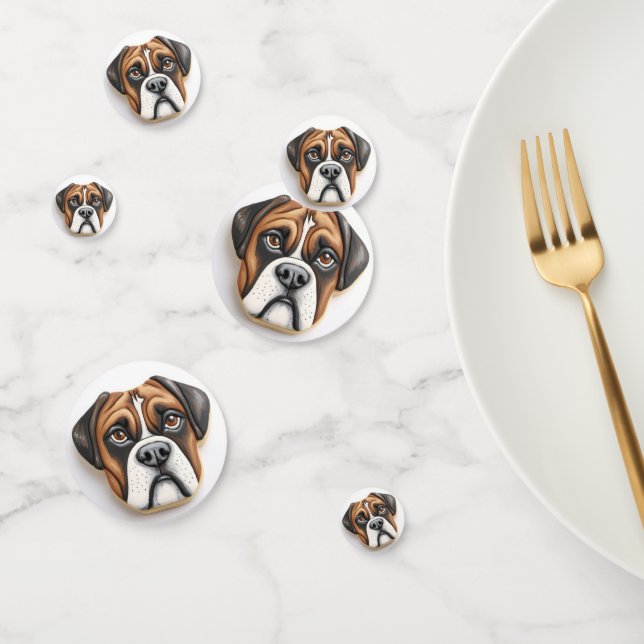 Confettis Boxer Chien 3D Inspiré (Groupe)