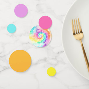Confettis Bright Tie Dye Rainbow Hippie table d'anniversaire
