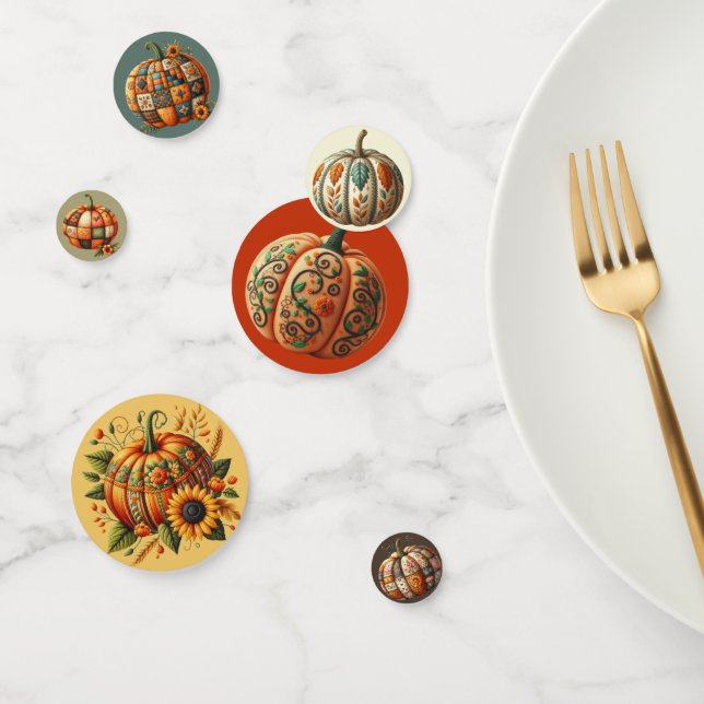 CONFETTIS BROWN & ORANGE OR VERT TCHWORK TCHWORD CITROUILLE (Groupe)