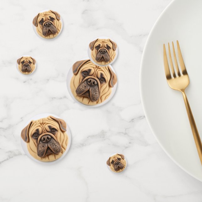 Confettis Bullmastiff 3D inspiré (Groupe)