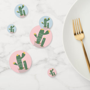 Confettis Cactus Cupcakes Remerciements Baby Shower Bleu Ro