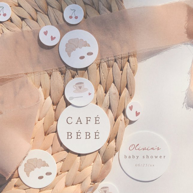Confettis Cafe Bebe Watercolor Cute Baby Shower (Créateur téléchargé)