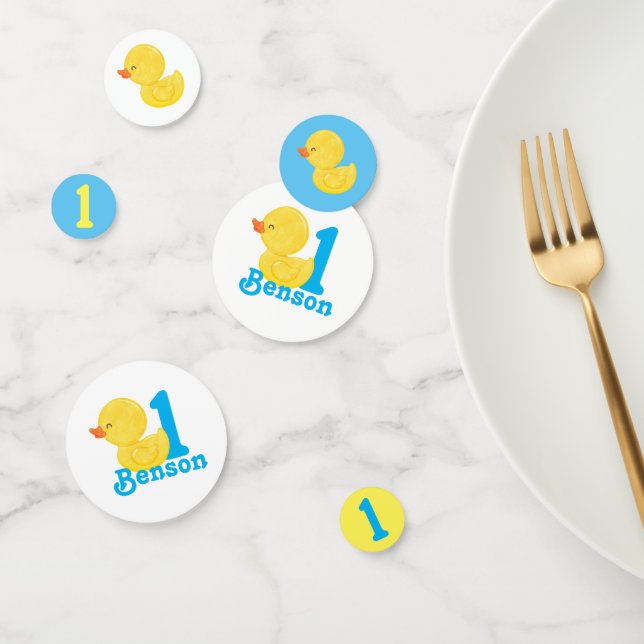 Confettis Canard en caoutchouc Personnalisé Anniversaire Con (Groupe)