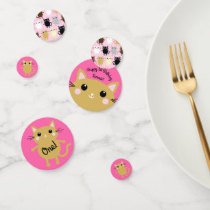 Confettis Cat Kid's Birthday Party Cute Kitty