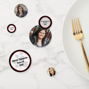 Confettis Célébration rouge et noire d'obtention du diplôme