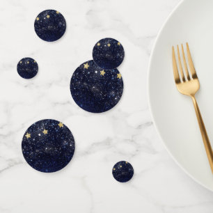 Confettis Céleste Étoilé Sous les Étoiles Fête Or Bleu