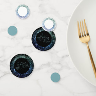 Confettis Cercle de Parties scintillant bleu