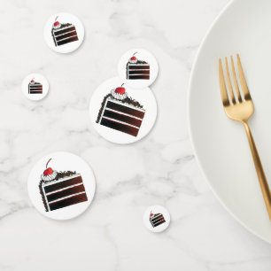 Confettis Cerise Forêt-Noire Gâteau Slice Anniversaire Fête 