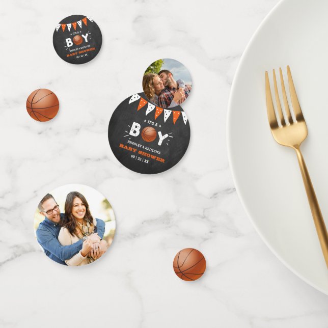 Confettis C'est un garçon ! Basket-ball Baby shower à thème  (Groupe)