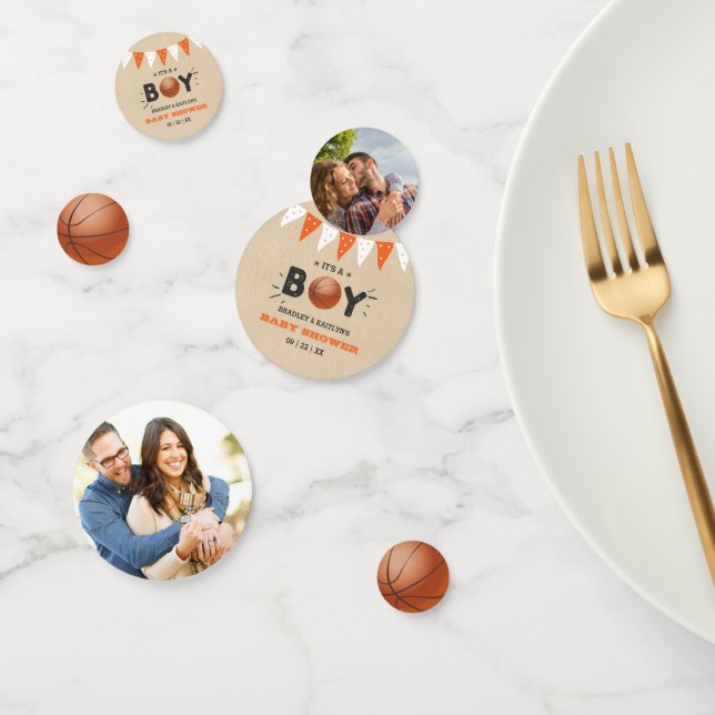 Confettis C'est un garçon ! Basket-ball Baby shower à thème  (Groupe)