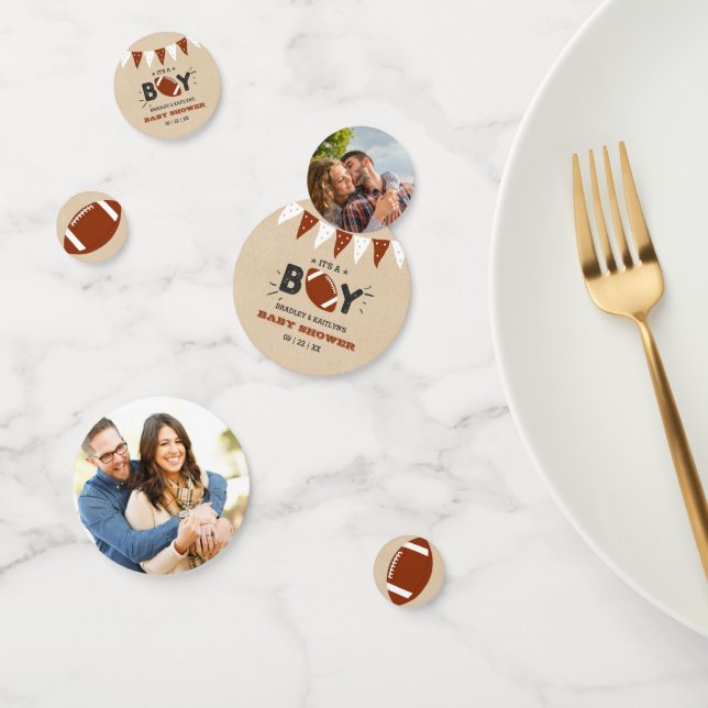 Confettis C'est un garçon ! Football Baby shower à thème pho (Groupe)