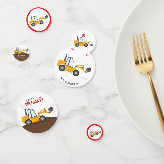 Confettis Chariot de construction Anniversaire (Groupe)