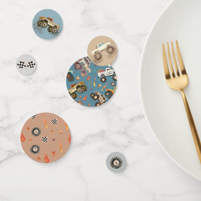 Confettis Chariots Monster modernes Pneus de course Aquarell (Groupe)