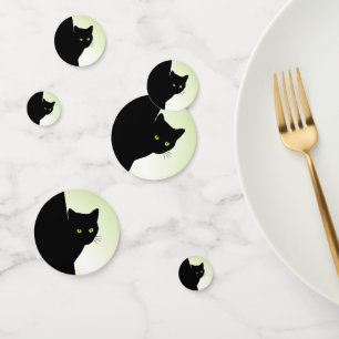 Confettis Chat noir aux yeux verts
