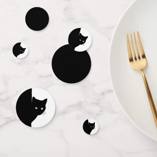 Confettis Chat noir rusé (Groupe)