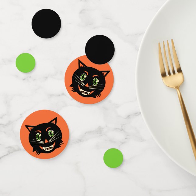 Confettis Chat noir vintage (Groupe)