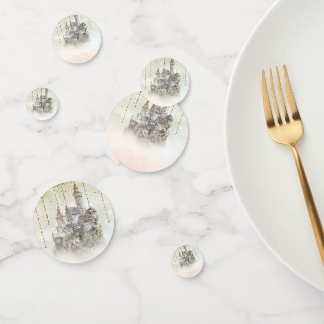 Confettis Château de conte de fées de la princesse rose rêve (Groupe)