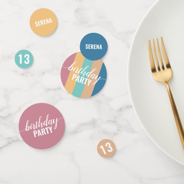 Confettis Chaussure couleur moderne et Muet Anniversaire (Groupe)