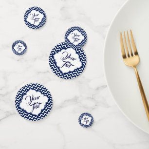 Confettis Chevron Bleu Et Blanc