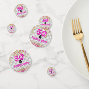 Confettis Chic Gold Pink Parties scintillant 50 Fabuleux 50e