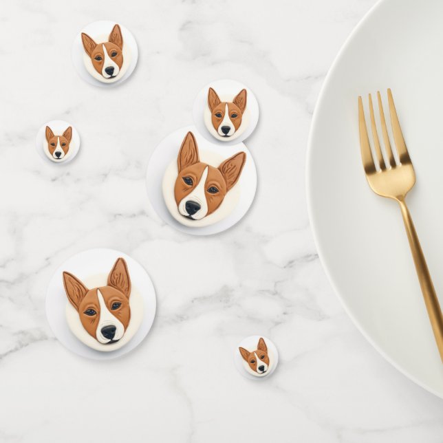 Confettis Chien Basenji Inspiré de la 3D (Groupe)
