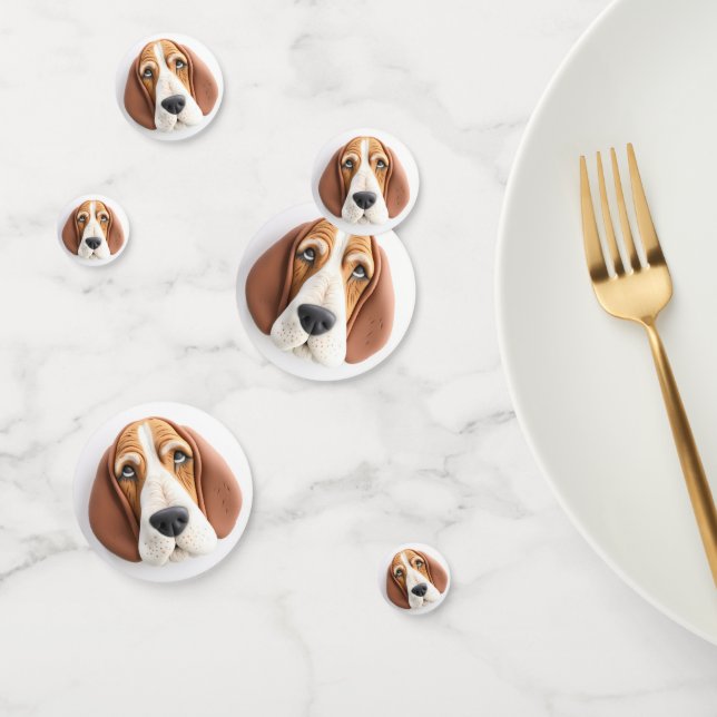 Confettis Chien Basset Hound Inspiré 3D (Groupe)