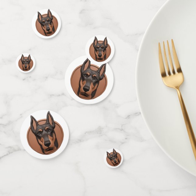 Confettis Chien Doberman Inspiré 3D (Groupe)