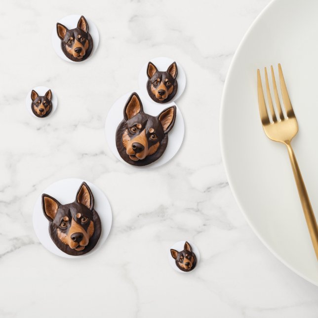 Confettis Chien Kelpie Australien Inspiré de la 3D (Groupe)