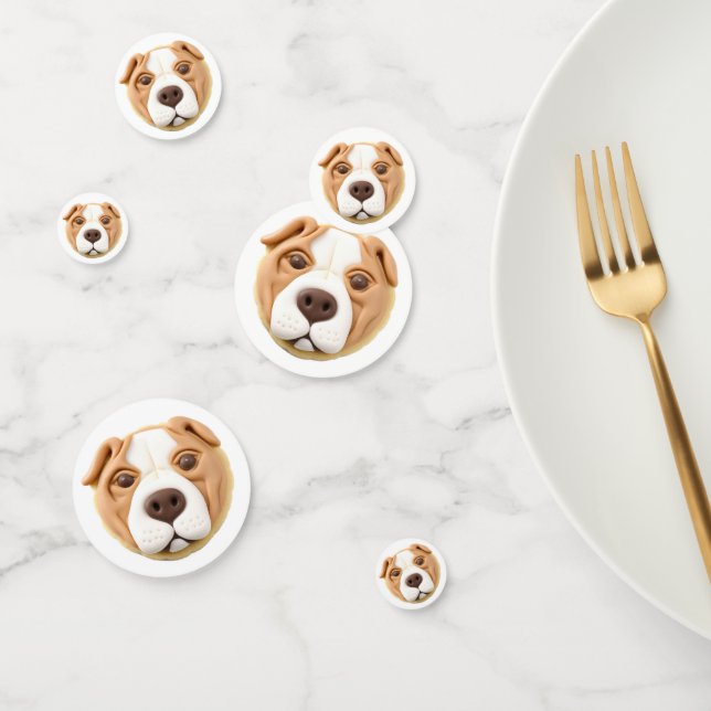 Confettis Chien Pitbull Inspiré 3D (Groupe)