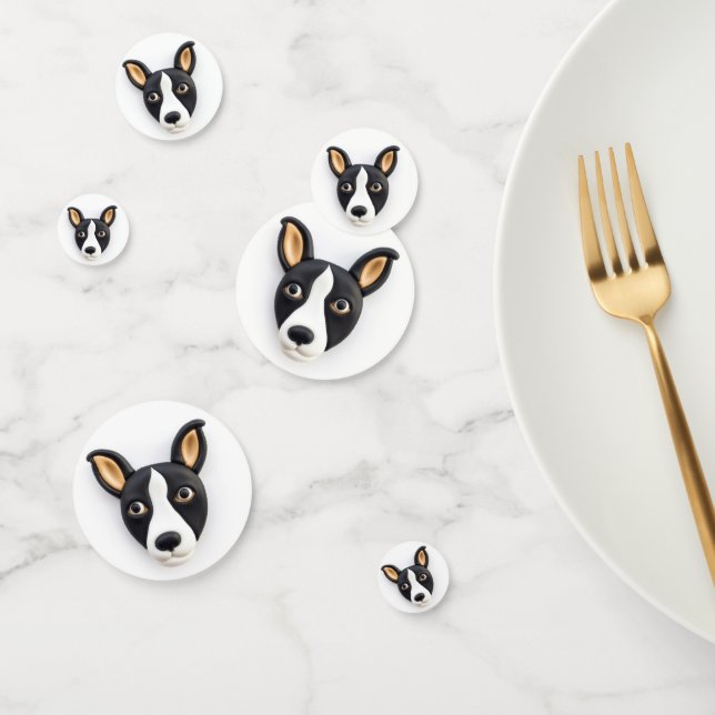 Confettis Chien Rat Terrier Inspiré 3D (Groupe)