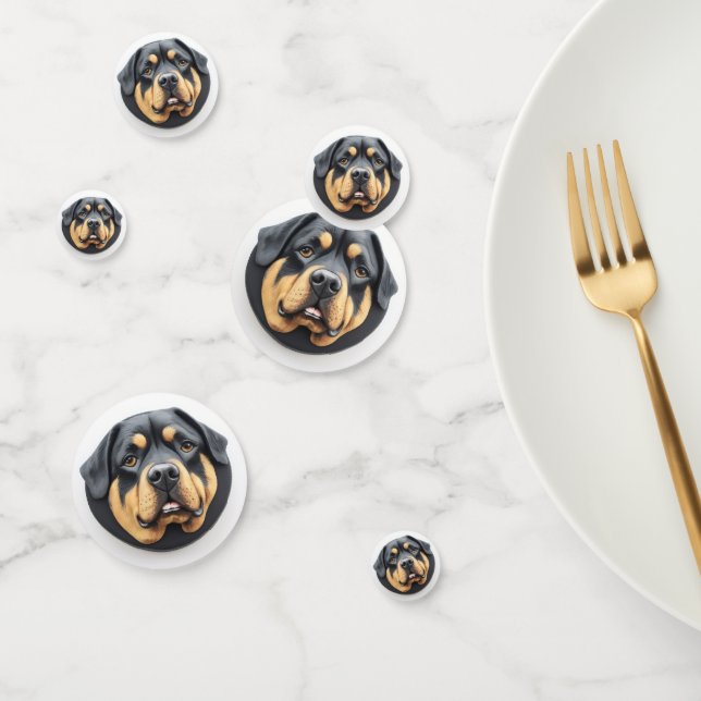 Confettis Chien Rottweiler 3D inspiré (Groupe)