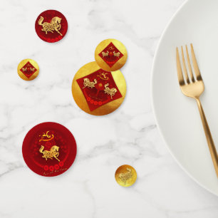 Confettis Chinois FU Luck lantern Cheval Année saluant Conf