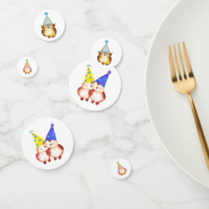 Confettis Chouettes de fête avec Casquettes d'anniversaire
